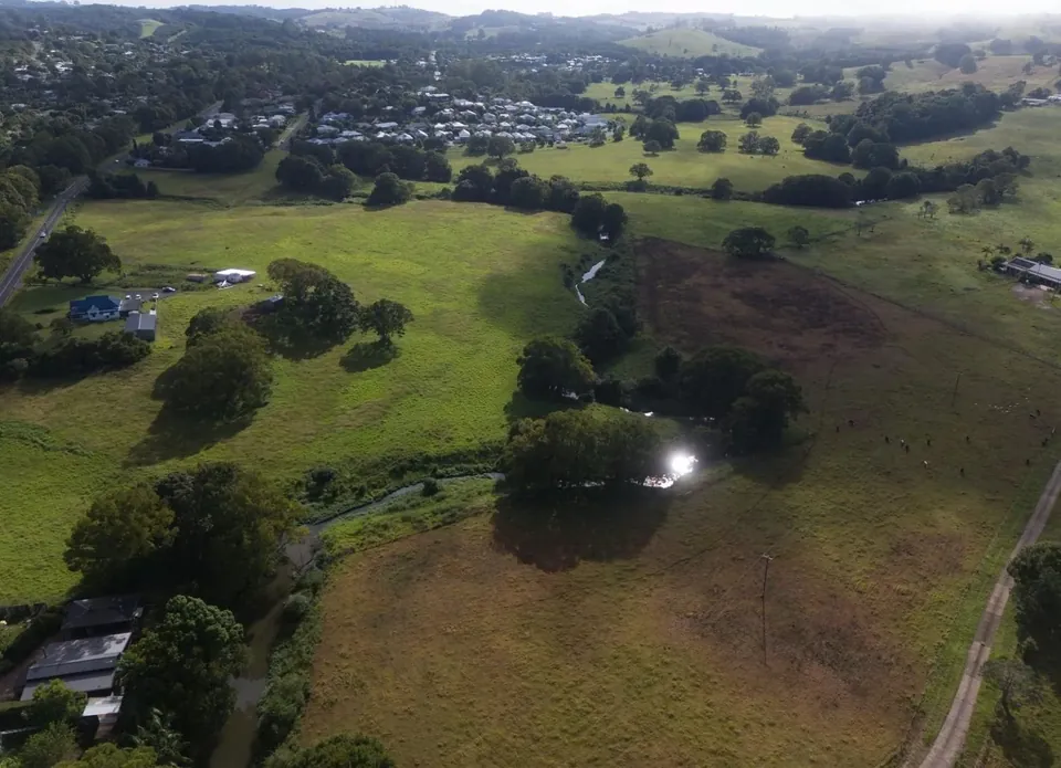 the wider aerial, all rolling green