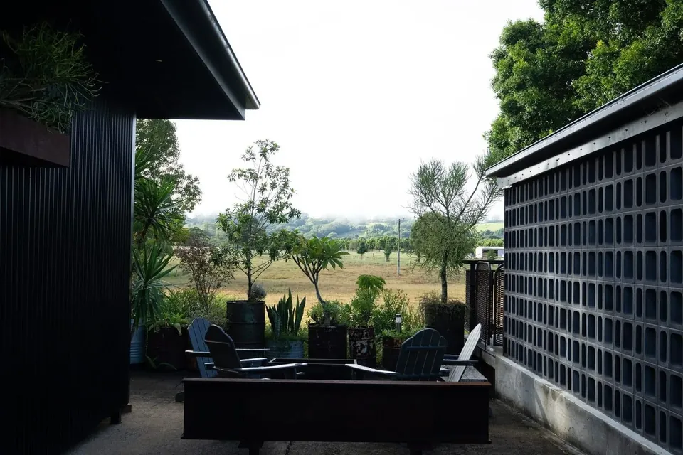 the fire-pit corner by day