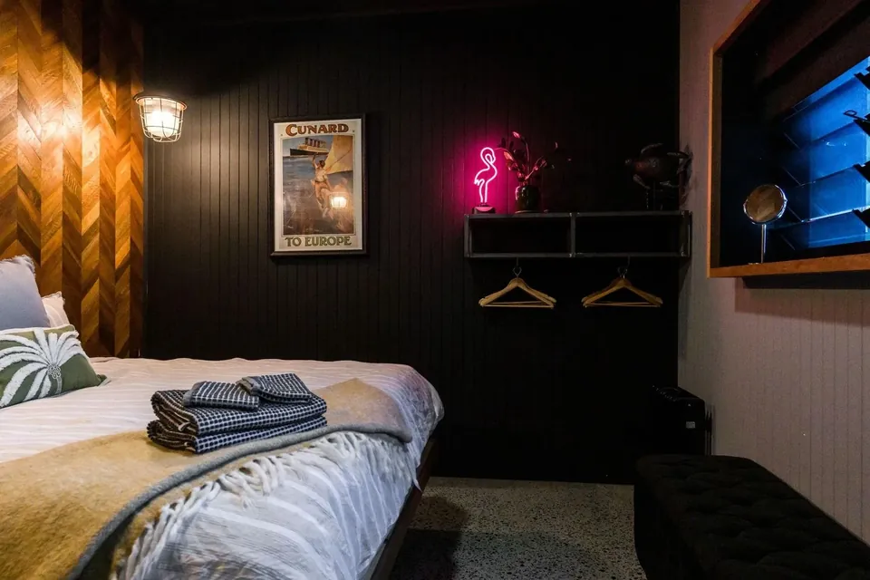 the king bed, ready for a sleep-in
